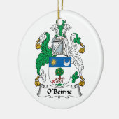 O'Beirne Family Crest Keramisch Ornament (Links)