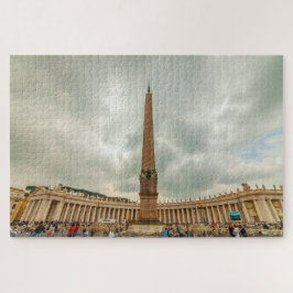 Obelisk en Bernini colonnade, Rome, Italië Legpuzzel