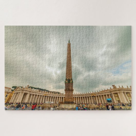 Obelisk en Bernini colonnade, Rome, Italië Legpuzzel (Horizontaal)