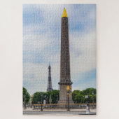 Obelisk en Eiffeltoren vanuit la Concorde - Parijs Legpuzzel (Verticaal)