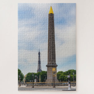 Obelisk en Eiffeltoren vanuit la Concorde - Parijs Legpuzzel