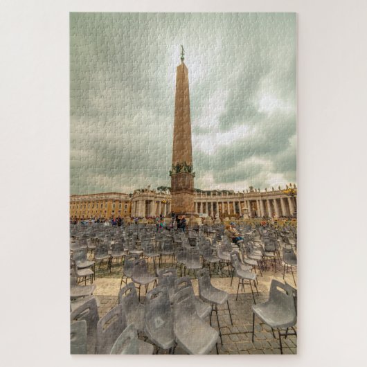 Obelisk met stoelen, St. Peter Square, Rome, Itali Legpuzzel (Verticaal)