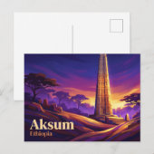 Obelisk van Axum Ethië Briefkaart (Voorkant / Achterkant)