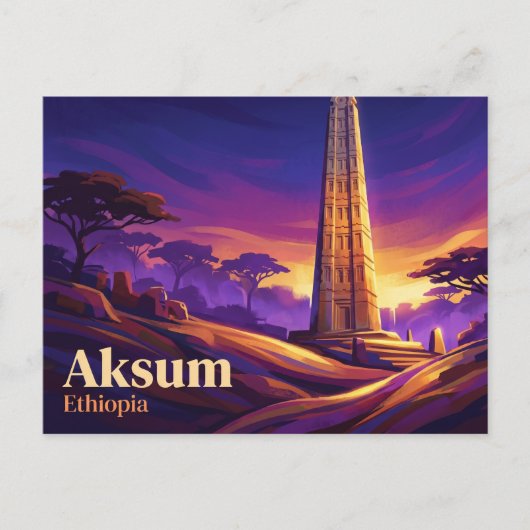 Obelisk van Axum Ethië Briefkaart (Voorkant)
