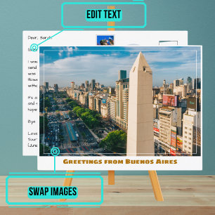 Obelisk van Buenos Aires Argentinië Briefkaart