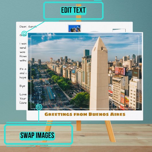 Obelisk van Buenos Aires Argentinië Briefkaart