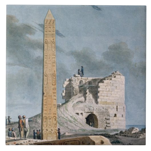 Obelisk van Cleopatra (w/c op papier) Tegeltje (Voorkant)