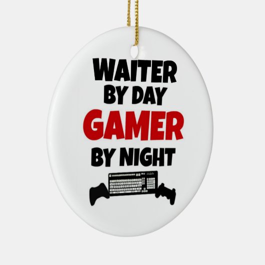 Ober bij dag gamer bij nacht keramisch ornament (Rechts)