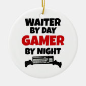 Ober bij dag gamer bij nacht keramisch ornament (Voorkant)