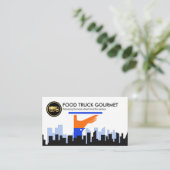 Ober die Dish City Silhouette Caterer bedient Visitekaartje (Staand voorkant)