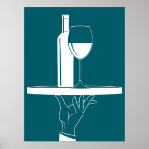 Ober hand Cool White Lines Afbeelding Poster