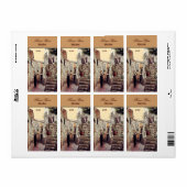 ober in een oude stad wijn label (Full Sheet)