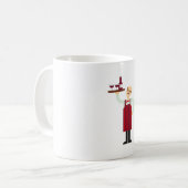 Ober met wijn koffiemok (Voorkant links)
