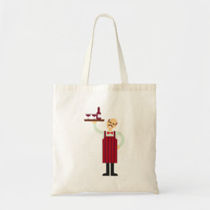Ober met wijn tote bag
