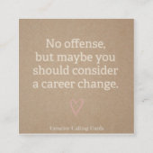 Ober, server, creditcard voor slechte service contactkaartje (Achterkant)