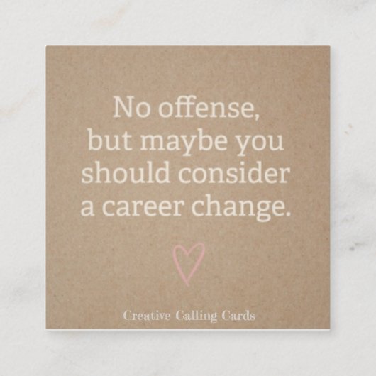 Ober, server, creditcard voor slechte service contactkaartje (Achterkant)