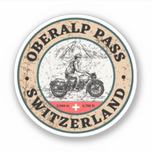 Oberalp Pas zwitserse-alpen motorfietstocht Sticker