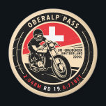 Oberalp Pass | Zwitserland | Motorfiets Magneet<br><div class="desc">Oberalp Pass uitgevoerd in een ,  verontruste stijl embleem. Het is een bekende bergpas in Zwitserland.</div>