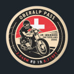 Oberalp Pass | Zwitserland | Motorfiets Magneet<br><div class="desc">Oberalp Pass uitgevoerd in een ,  verontruste stijl embleem. Het is een bekende bergpas in Zwitserland.</div>
