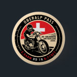 Oberalp Pass | Zwitserland | Motorfiets Ronde Button 5,7 Cm<br><div class="desc">Oberalp Pass uitgevoerd in een ,  verontruste stijl embleem. Het is een bekende bergpas in Zwitserland.</div>