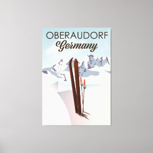 Oberaudorf Duitsland ski poster Canvas Afdruk