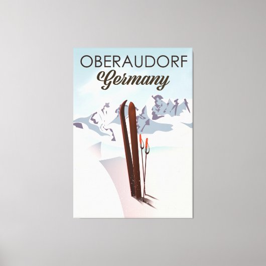 Oberaudorf Duitsland ski poster Canvas Afdruk (Voorkant)