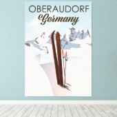 Oberaudorf Duitsland ski poster Canvas Afdruk (Insitu (Houten vloer))