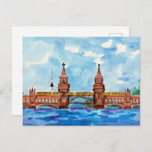Oberbaum Bridge Berlin Briefkaart (Voorkant / Achterkant)