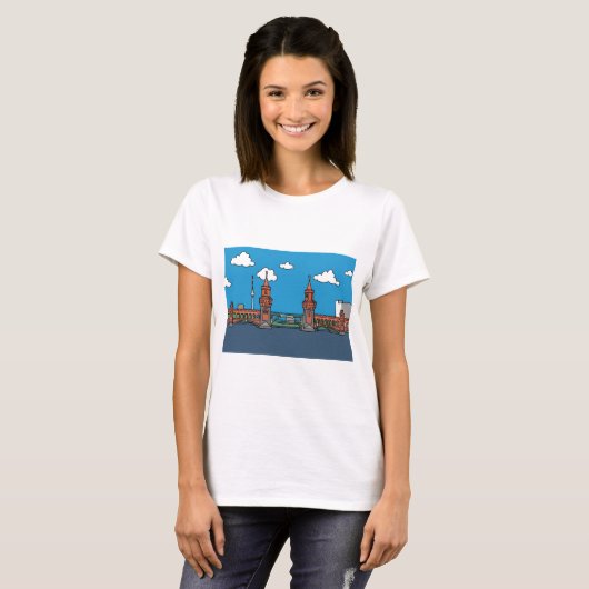 Oberbaum Bridge in Berlijn T-shirt (Voorkant volledig)