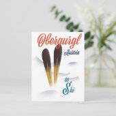 Obergurgl Austria Ski poster Briefkaart (Staand voorkant)