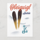 Obergurgl Austria Ski poster Briefkaart (Voorkant)
