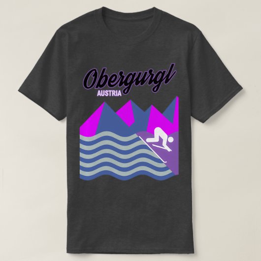 Obergurgl Austria Ski Resort Snowboard Snowboardin T-shirt (Design voorkant)
