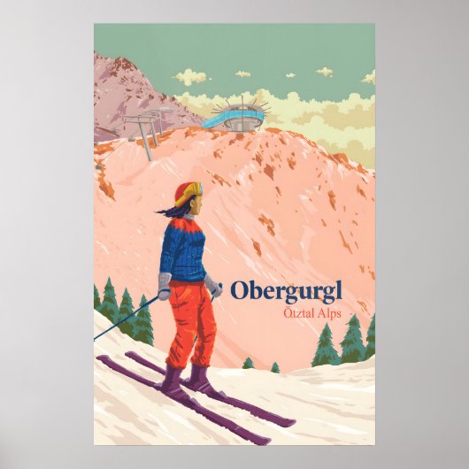Obergurgl Skigebied Reisposter Poster (Voorkant)
