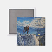 Oberhalsi Pack Goat/Idaho Mountains/Poem/c/hart M Magneet (Voorkant / Achterkant)