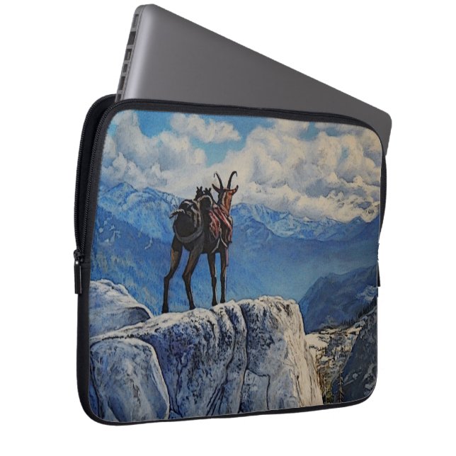 Oberhalsi, pak geit in de bergen laptop sleeve (Voorkant Rechts)