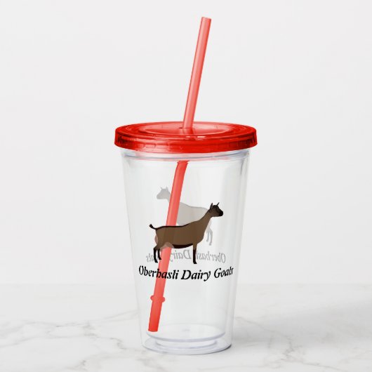 Oberhasli Dairy Goat Acryl Drinkbeker (Achterkant)