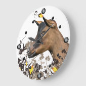 Oberhasli Dairy Goat Painting Bloemen Muur Klok (Hoek)