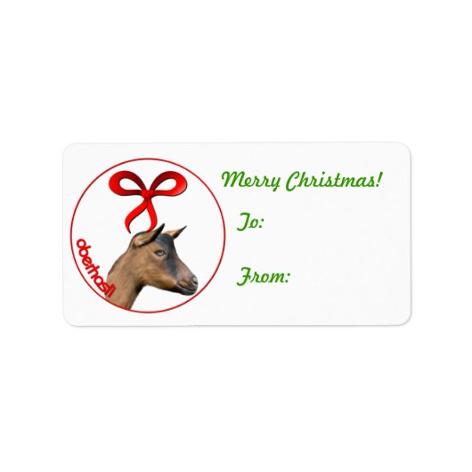 Oberhasli Geit Kerstcadeau Label Sticker (Voorkant)