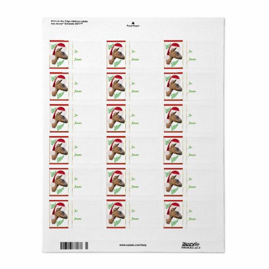 Oberhasli Geit Kerstcadeau Label Sticker (Full Sheet)