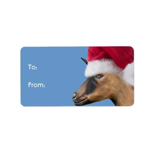 Oberhasli Geit Santa Goat Kerstcadeau Label (Voorkant)