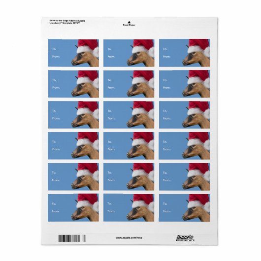Oberhasli Geit Santa Goat Kerstcadeau Label (Full Sheet)