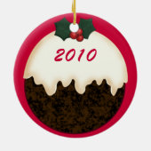 Oberhasli Goat Santa Hat-kerstversiering Keramisch Ornament (Achterkant)