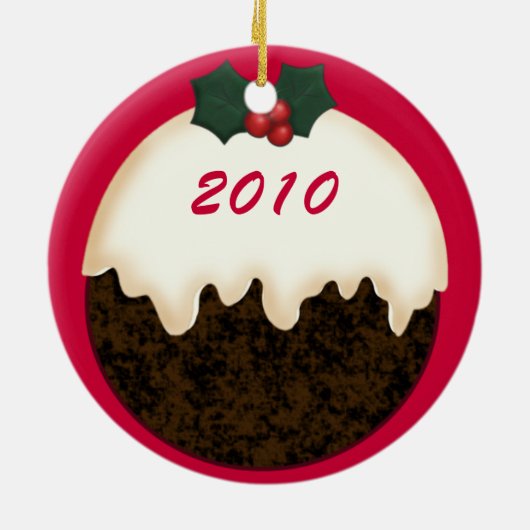 Oberhasli Goat Santa Hat-kerstversiering Keramisch Ornament (Achterkant)