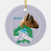 Oberhasli Goat Wreath Holiday Ornament (Voorkant)