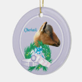 Oberhasli Goat Wreath Holiday Ornament (Links)