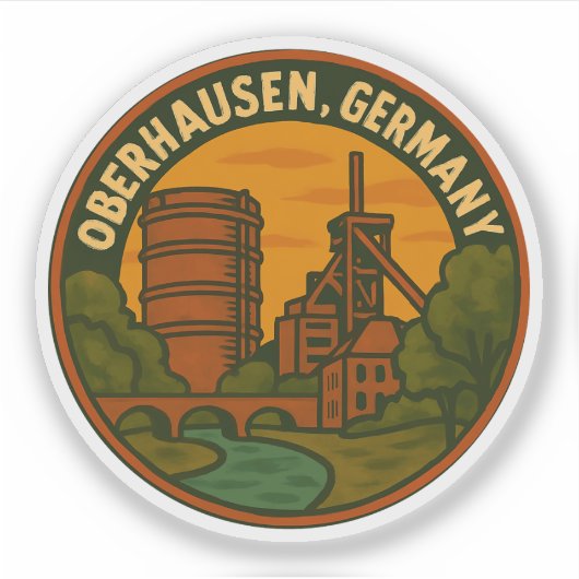 Oberhausen Duitsland Industriële Kunst Sticker (Voorkant)