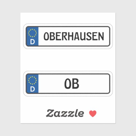 Oberhausen kennzeichen, Duits Bord voor de afgifte Sticker (Vel)
