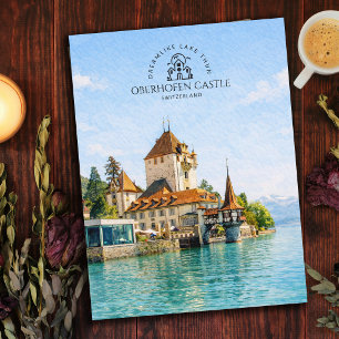 Oberhofen Kasteel Meer van Thun, Zwitserland Sou Briefkaart