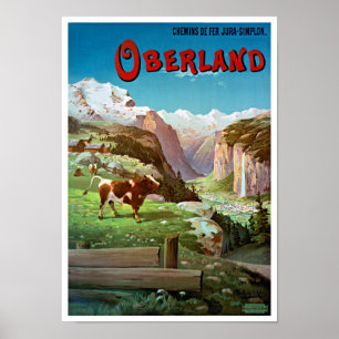 Oberland Zwitserland Vintage Poster herstelde