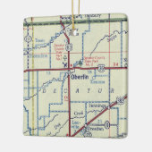 Oberlin Kansas Kaart Keramisch Ornament (Links)